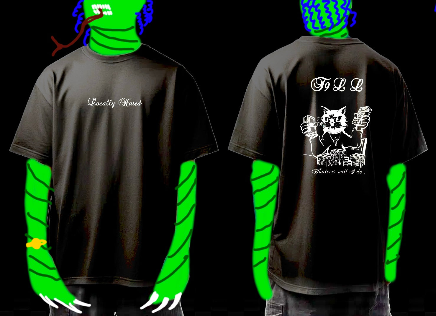 Locally Hated T9 oversized tee in black